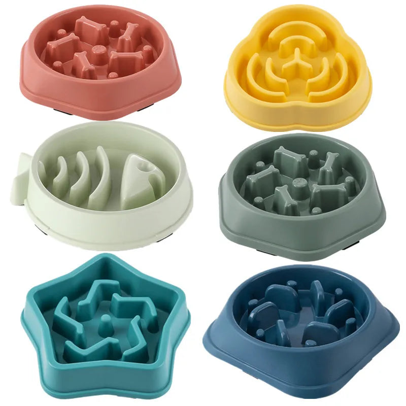 Pet Slow Food Bowl Multiple Colours & Shapes